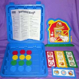 Fisher Price Barnyard Bingo Preschool Learning Game Complete Blue Case Barn Yard