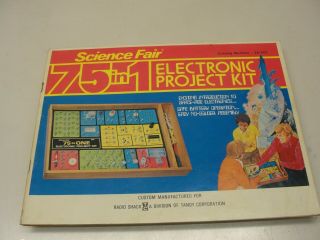 1976 Radio Shack Science Fair 75 In 1 Electronic Project Kit Book