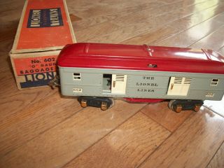 Lionel O Gauge Gray/Red Passenger Car Set 600 & 601 & 602 Exc Cond 5