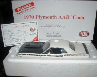 Acme/danbury 1970 Plymouth Aar Barracuda Cuda 1/18 White 85
