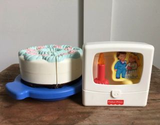 Vintage Fisher Price Fun With Food 2 - In - 1 Musical Cake Set Birthday Wedding 1998