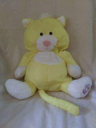 Vintage 1986 Puffalump Yellow Cat No Dress Plush Animal Nylon 17 "
