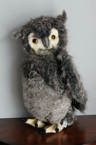 Hansa Plush Standing Owl W/ Turning Head 18 " Very Cute