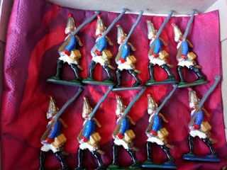 Set Of 10 Painted Lead Soldiers