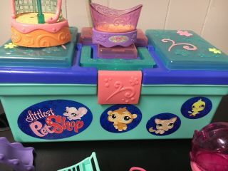 Hasbro 2007 Littlest Pet Shop Storage Case Tote Tackle Box with accessories LPS 5