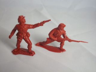 1/32 Timpo Civil War Union Toy Soldiers in special Red Brown color 9 in 4 poses 2