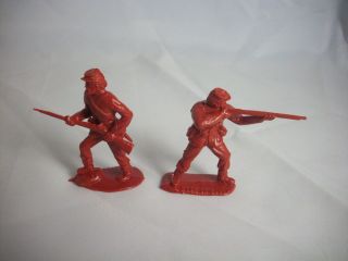 1/32 Timpo Civil War Union Toy Soldiers in special Red Brown color 9 in 4 poses 3