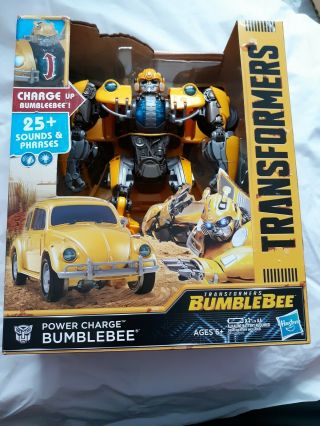 Hasbro Transformers Power Charge Bumblebee Action Figure Vw Beetle Bug Movie,