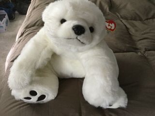 26 " Big Ty 1997 Paws White Polar Bear Teddy Stuffed Animal Plush Toy