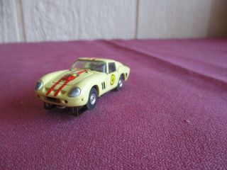 Vintage Thunderjet 500 Tjet 1368 Ho Scale Yellow Ferrari Gto 250 Slot Car
