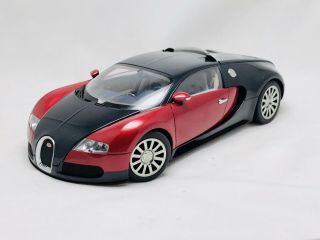 Autoart Limited Bugatti 16.  4 Veyron Black/red W/beige Int.  L.  E.  1200 1:18 Scale