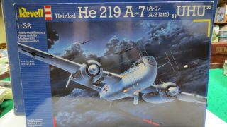 1/32 Revell He 219 A - 7 Uhu (open Box,  Bag) Decals & Instructions