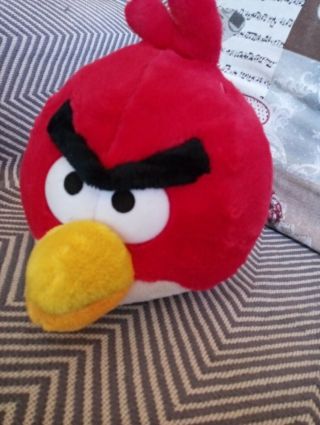 Plush Angry Birds,  Rovio Brand 23 Cm High Approx.  Red