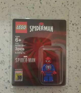 Sdcc 2019 Exclusive Lego Spider - Man Ps4 Minifigure Mini In Hand Limited & Rare