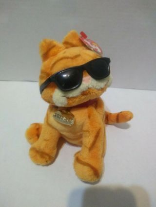 Cool Cat Retired 2004 Ty Beanie Babies 6.  5in Garfield W Sunglasses And Collar