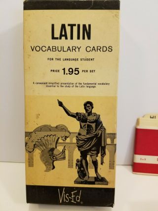 Latin Vocabulary Cards Vintage Box Set Of 1000 By Vis - Ed Language Flash Cards