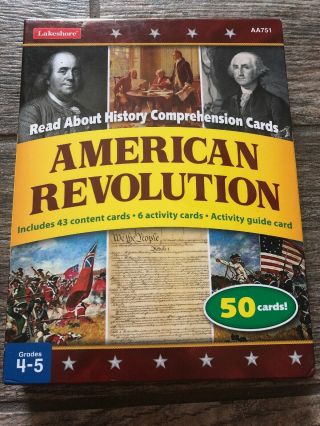 Lakeshore Grades 4 - 5 Read About History Comprehension Cards: American Revolution