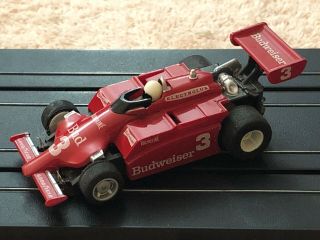 Tyco Indy F1 Budweiser 3 Ho Slot Car Red/white