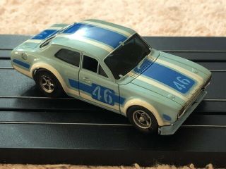 1970s Aurora Afx Slot Car Ford Escort Libht Blue W Dark Blue White 46