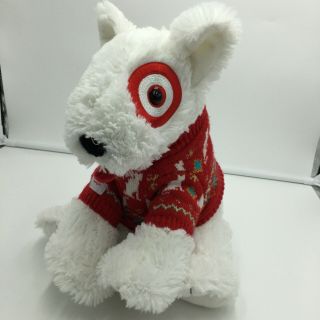 Target Bullseye Dog Sweater Red White Plush Soft Toy 11 " 2012 Edition 2 Stuffed