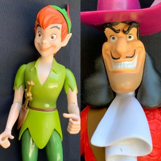 Peter Pan / Captain Hook - Disney Adventures Poseable 11.  5 " Figures 1999