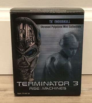Nib Terminator 3 Rise Of The Machines Tx Endoskull Chromed Polystone Mini Bust