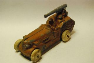 Barclay Manoil Vintage Lead Toy Ww1 Era Us Army Car With Cannon And Driver