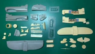 Gee Bee Qed 1:72 Resin Model Kit Project - 1 Unassembled,  A Started Kit 2 In 1
