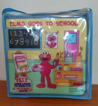 Elmo Goes to School Felt Interactive Playset Book with 27 Felt Cutouts 2