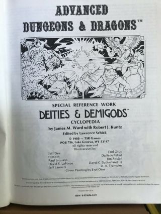 Deities & Demigods Advanced Dungeons & Dragons VG 1980 Cthulhu Origi. 5