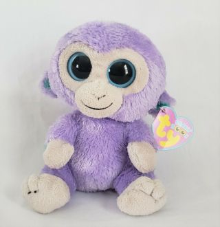 Ty Beanie Boo Plush 6 " Blueberry The Purple Monkey