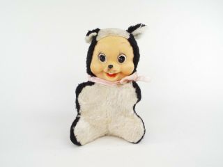 Vintage Rubber Face Skunk Plush Stuffed Animal Squeak Toy