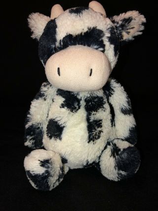 Jellycat London Medium Bashful Calf Cow Black & White Stuffed Animal Plush 13”