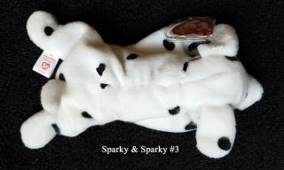 Sparky The Dalmatian Beanie Babie Dog - 1996 - Pvc W/many Errors - Sufrace
