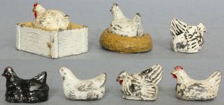 Hillco & F.  G.  Taylor And Other Makers Lead Nesting & Sitting Chicken Figures 2
