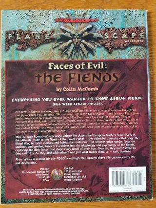 Faces of Evil: the Fiends Planescape AD&D Dungeons and Dragons 2630 Accessory 2
