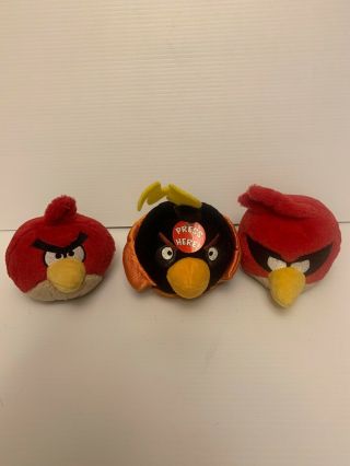 Space Bomb Bird Angry Birds 5 " Black W Sound & (2) Red Birds