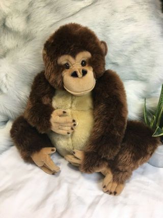 18 " Fao Schwarz Realistic Brown Monkey Chimp Ape Stuffed Animal Plush Toy