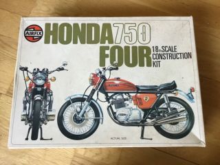 Rare Boxed 1/8th Scale Airfix Honda 750 Four Model Kit Motorcycle 1973