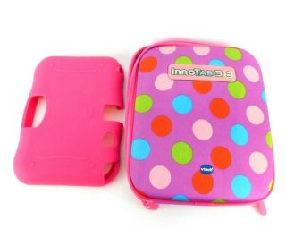 Vtech Innotab 3s Pink Silicone Case & Polka Dot Storage Tote Carry Case