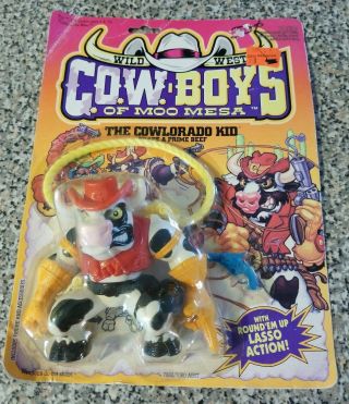 Cowboys Of Moo Mesa The Cowlorado Kid 4 " Action Figure Hasbro 1991 On Card