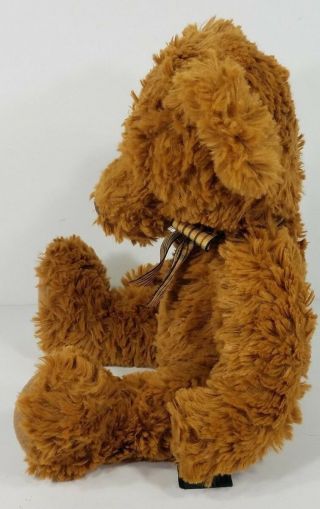 Russ Dixon cocoa brown 12 inch teddy bear plush stuffed animal plaid bow tie 5