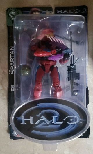 Halo 2 Red Spartan Sniper Rifle Needle Series 4 Bungie Joy Ride Action Figure