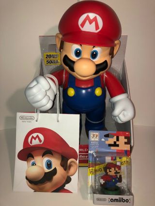 World Of Nintendo Mario Figure 20 Inch Rare Mario Amiibo Nyc Bag