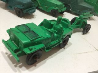 1960s Auburn Rubber 651 Us Army Jeep Willy’s With Howitzer Usa 4 " Lime Green