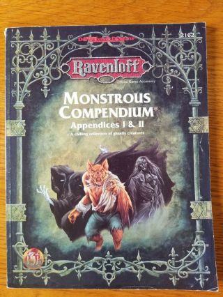 Ravenloft Monstrous Compendium Appendix 1 And 2 Ad&d 2nd Edition