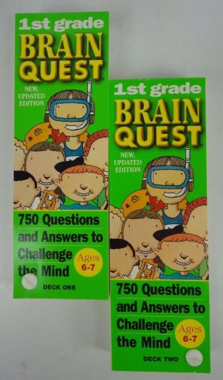 Brain Quest First Grade Trivia Cards Two Decks 750 Questions And Answers W/ Case