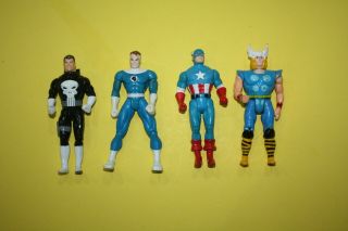 Thor,  Captain America,  Punisher & Mr Fantastic 1980s Action Figures Marvel
