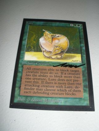 Mtg Magic Signed Artist Proof Lure X1 Ce Collector 