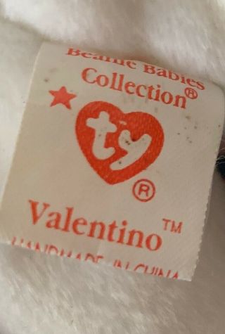 Set of 2 Two Valentino and Valentina Bears Ty Beanie Babies Brown Nose Retired 4